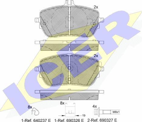 Icer 182337 - Тормозные колодки, дисковые, комплект autospares.lv