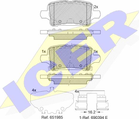 Icer 182326 - Тормозные колодки, дисковые, комплект autospares.lv