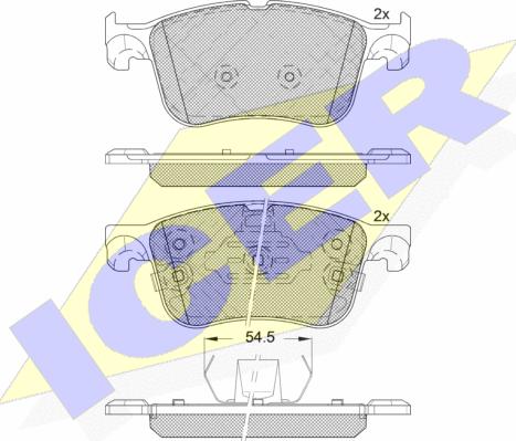 Icer 182321 - Тормозные колодки, дисковые, комплект autospares.lv