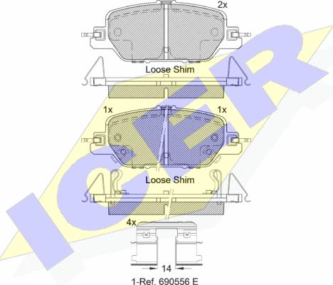 Icer 182323 - Тормозные колодки, дисковые, комплект autospares.lv