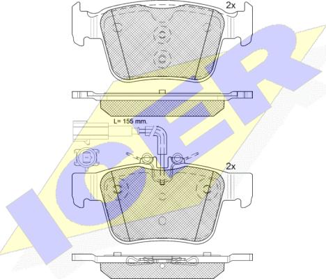 Icer 182299 - Тормозные колодки, дисковые, комплект autospares.lv