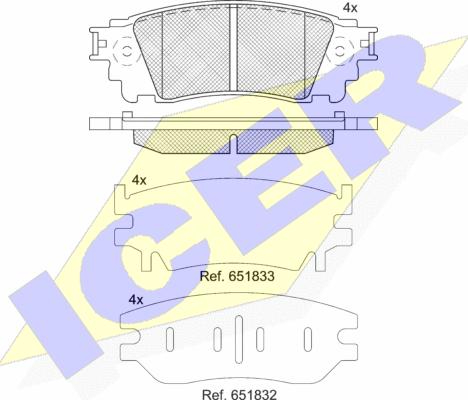 Icer 182241 - Тормозные колодки, дисковые, комплект autospares.lv