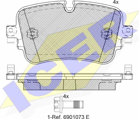 Icer 182248 - Тормозные колодки, дисковые, комплект autospares.lv