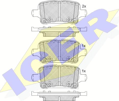 Icer 182257-208 - Тормозные колодки, дисковые, комплект autospares.lv