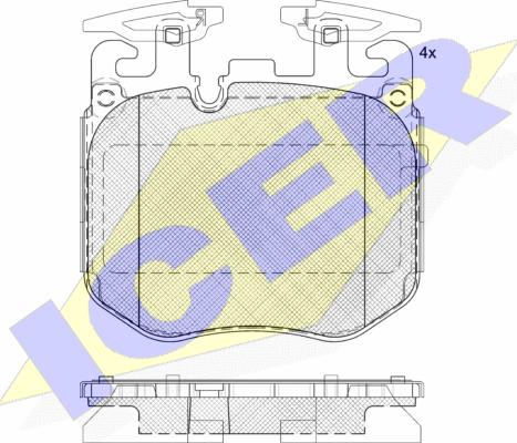 Icer 182265 - Тормозные колодки, дисковые, комплект autospares.lv