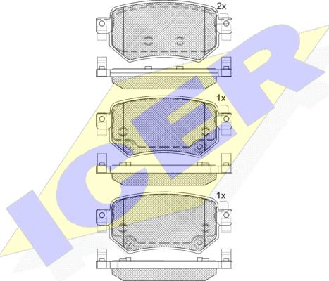 Icer 182263 - Тормозные колодки, дисковые, комплект autospares.lv