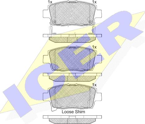 Icer 182205 - Тормозные колодки, дисковые, комплект autospares.lv