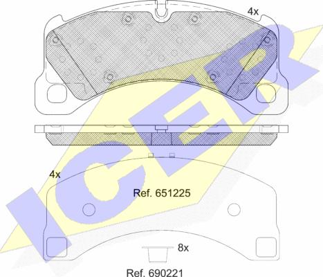 Icer 182206-208 - Тормозные колодки, дисковые, комплект autospares.lv