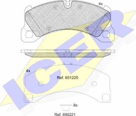 Icer 182206 - Тормозные колодки, дисковые, комплект autospares.lv