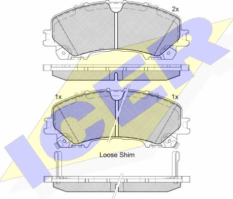 Icer 182202 - Тормозные колодки, дисковые, комплект autospares.lv