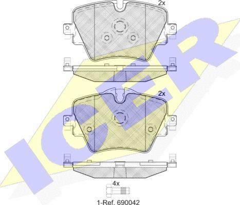 Icer 182216 - Тормозные колодки, дисковые, комплект autospares.lv