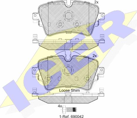 Icer 182211 - Тормозные колодки, дисковые, комплект autospares.lv