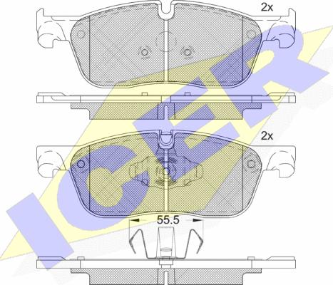 Icer 182236-203 - Тормозные колодки, дисковые, комплект autospares.lv