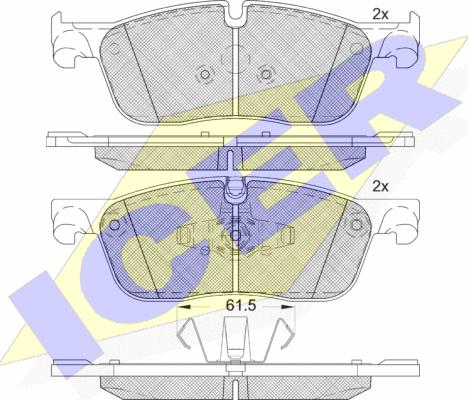 Icer 182236 - Тормозные колодки, дисковые, комплект autospares.lv