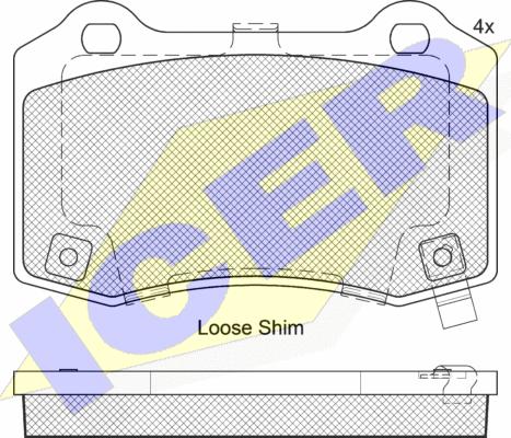 Icer 182230 - Тормозные колодки, дисковые, комплект autospares.lv