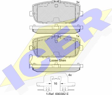 Icer 182229 - Тормозные колодки, дисковые, комплект autospares.lv