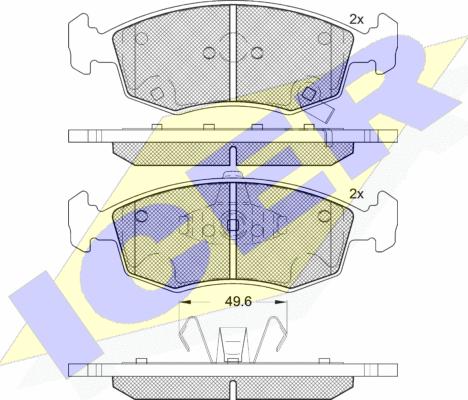 Icer 182225 - Тормозные колодки, дисковые, комплект autospares.lv