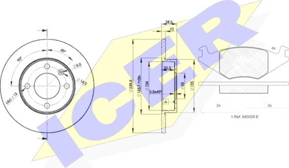 Icer 30461-3325 - Дисковый тормозной механизм, комплект autospares.lv