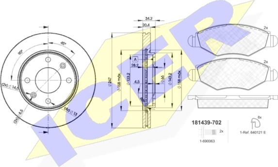 Icer 31439-4694 - Дисковый тормозной механизм, комплект autospares.lv