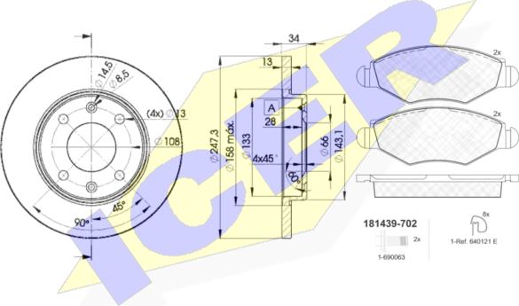 Icer 31439-4298 - Дисковый тормозной механизм, комплект autospares.lv