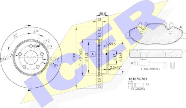 Icer 31675-0415 - Дисковый тормозной механизм, комплект autospares.lv