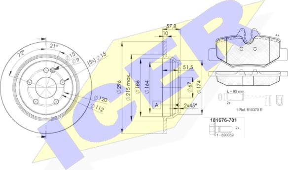 Icer 31676-0416 - Дисковый тормозной механизм, комплект autospares.lv