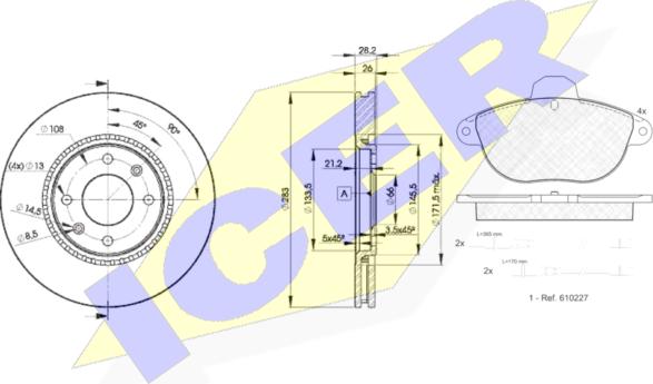 Icer 31154-7406 - Дисковый тормозной механизм, комплект autospares.lv