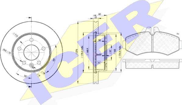 Icer 31288-6380 - Дисковый тормозной механизм, комплект autospares.lv