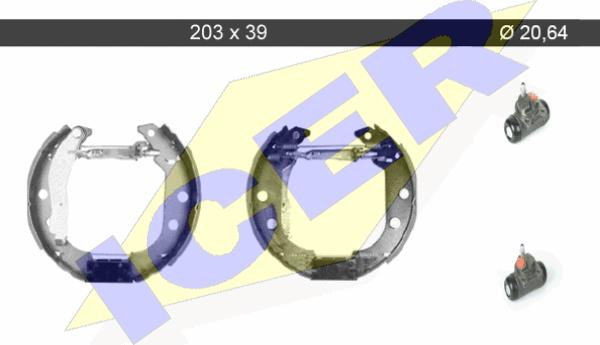 Icer 79KT0049 C - Комплект тормозных колодок, барабанные autospares.lv