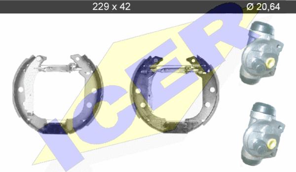 Icer 79KT0046 C - Комплект тормозных колодок, барабанные autospares.lv