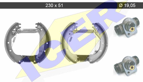 Icer 79KT0040 C - Комплект тормозных колодок, барабанные autospares.lv