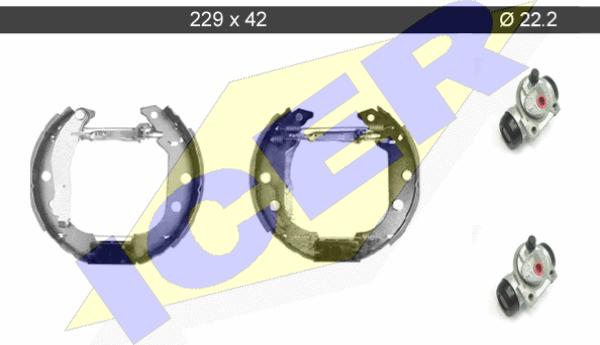 Icer 79KT0048 C - Комплект тормозных колодок, барабанные autospares.lv