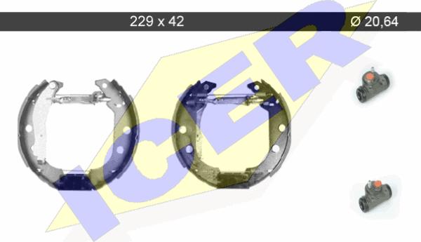 Icer 79KT0047 C - Комплект тормозных колодок, барабанные autospares.lv