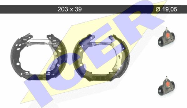 Icer 79KT0051 C - Комплект тормозных колодок, барабанные autospares.lv