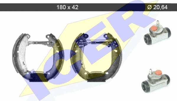 Icer 79KT0058 C - Комплект тормозных колодок, барабанные autospares.lv