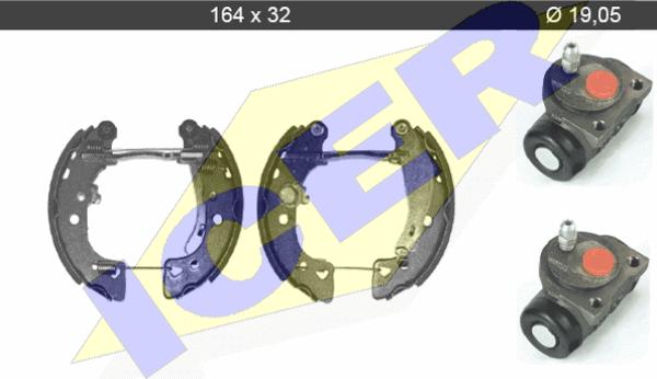 Icer 79KT0005 C - Комплект тормозных колодок, барабанные autospares.lv