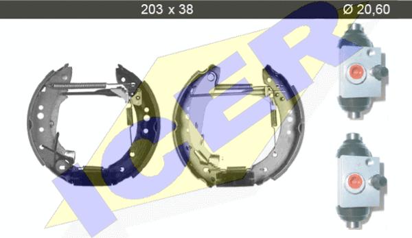 Icer 79KT0006 C - Комплект тормозных колодок, барабанные autospares.lv