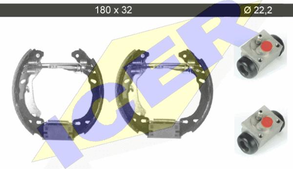 Icer 79KT0014 C - Комплект тормозных колодок, барабанные autospares.lv