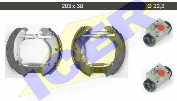 Icer 79KT0015 C - Комплект тормозных колодок, барабанные autospares.lv