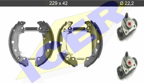 Icer 79KT0016 C - Комплект тормозных колодок, барабанные autospares.lv