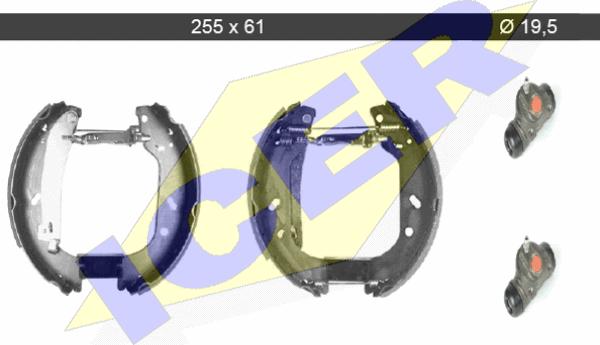 Icer 79KT0018 C - Комплект тормозных колодок, барабанные autospares.lv