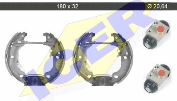 Icer 79KT0013 C - Комплект тормозных колодок, барабанные autospares.lv