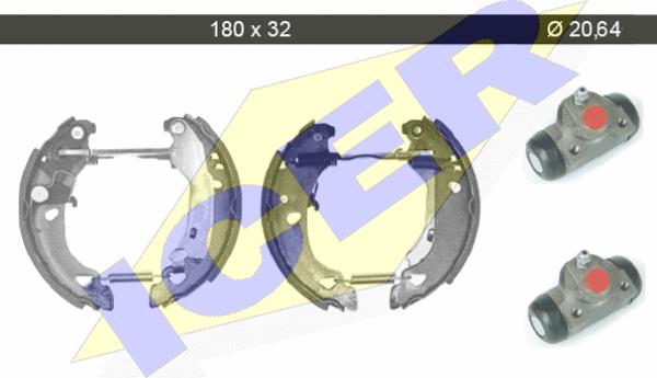 Icer 79KT0012 C - Комплект тормозных колодок, барабанные autospares.lv