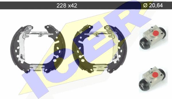 Icer 79KT0017 C - Комплект тормозных колодок, барабанные autospares.lv