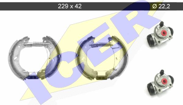 Icer 79KT0086 C - Комплект тормозных колодок, барабанные autospares.lv