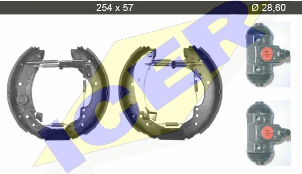 Icer 79KT0080 C - Комплект тормозных колодок, барабанные autospares.lv