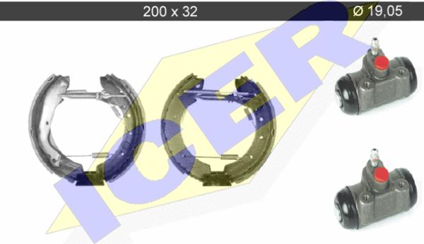 Icer 79KT0082 C - Комплект тормозных колодок, барабанные autospares.lv