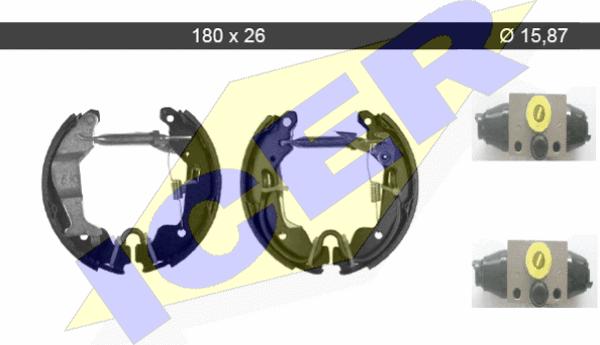 Icer 79KT0035 C - Комплект тормозных колодок, барабанные autospares.lv