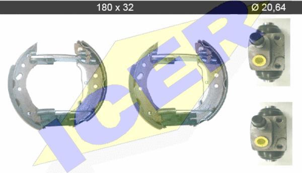 Icer 79KT0031 C - Комплект тормозных колодок, барабанные autospares.lv