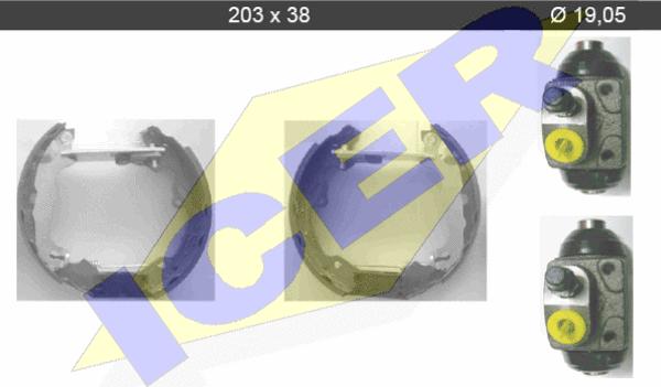 Icer 79KT0033 C - Комплект тормозных колодок, барабанные autospares.lv